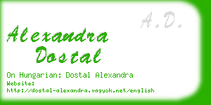 alexandra dostal business card